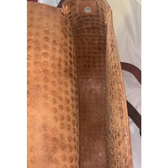 Vintage handmade, Brown leather crossbody bag - Picture 7 of 16